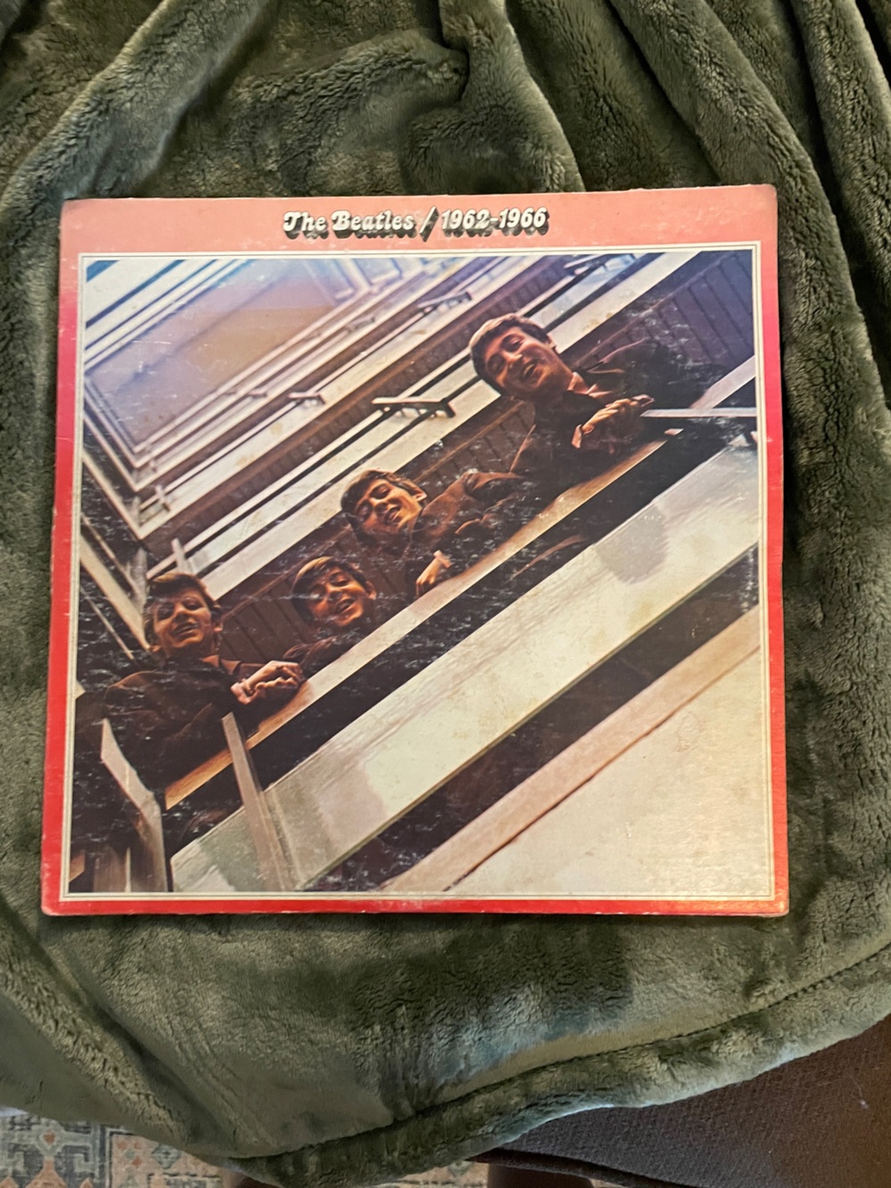 The Beatles Red-Edged Album Cover Featuring Band Photo 62-66